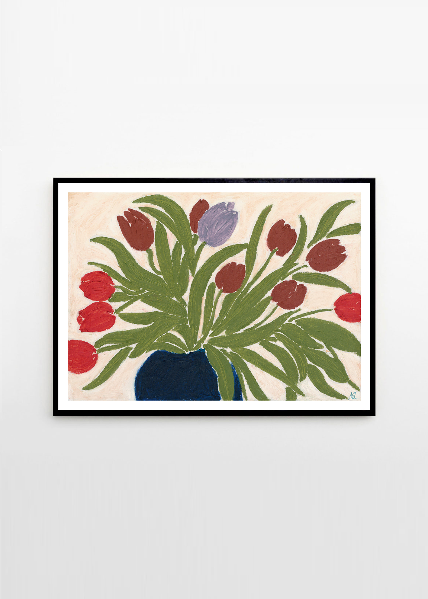 Poster/Tablou Tulips in a Blue Vase, Anine Cecilie Iversen