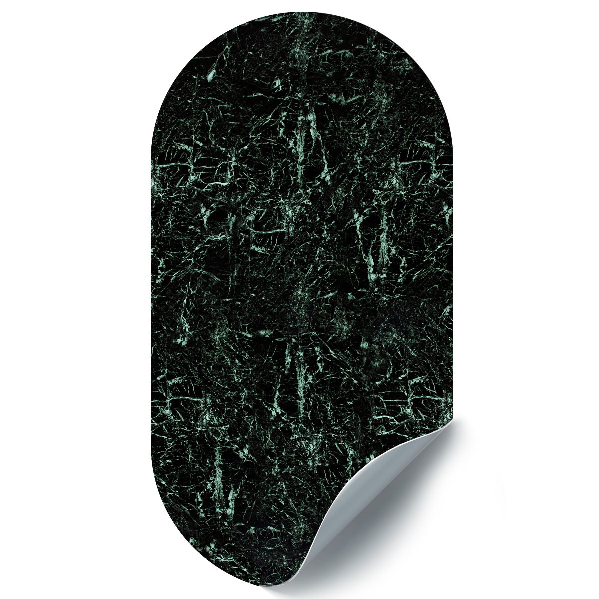 Sticker magnetic, marble / green, oval 47x90cm GroovyMagnets