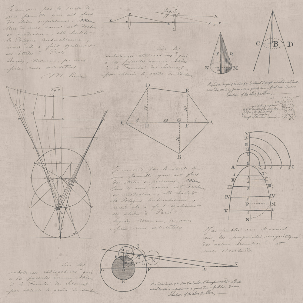 Tapet designer The Scientist Newton Geometry Taupe, MINDTHEGAP MINDTHEGAP