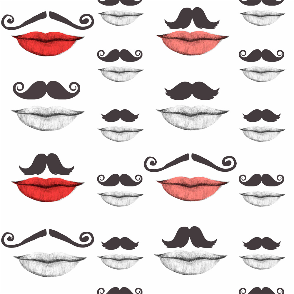 Tapet designer Illusions Moustache and lips, MINDTHEGAP MINDTHEGAP