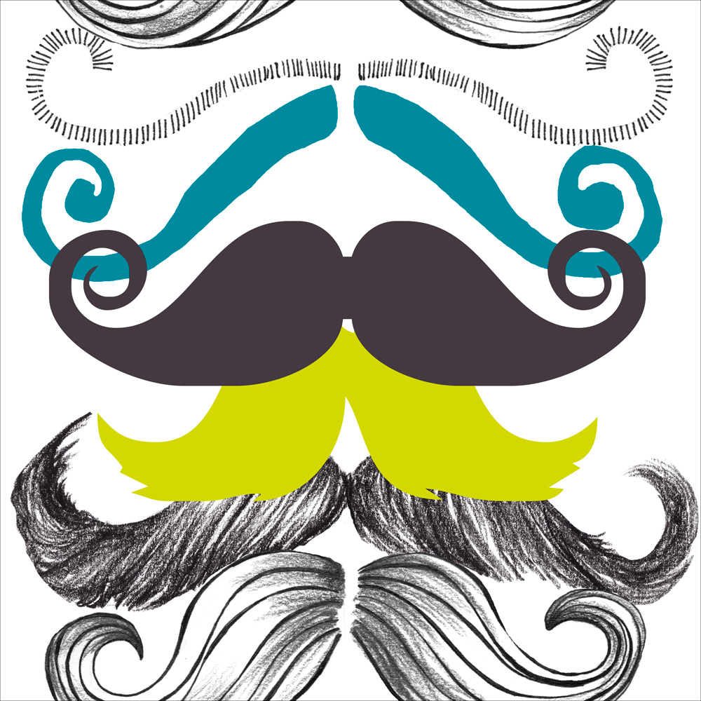 Tapet designer Illusions Different Moustaches, MINDTHEGAP MINDTHEGAP