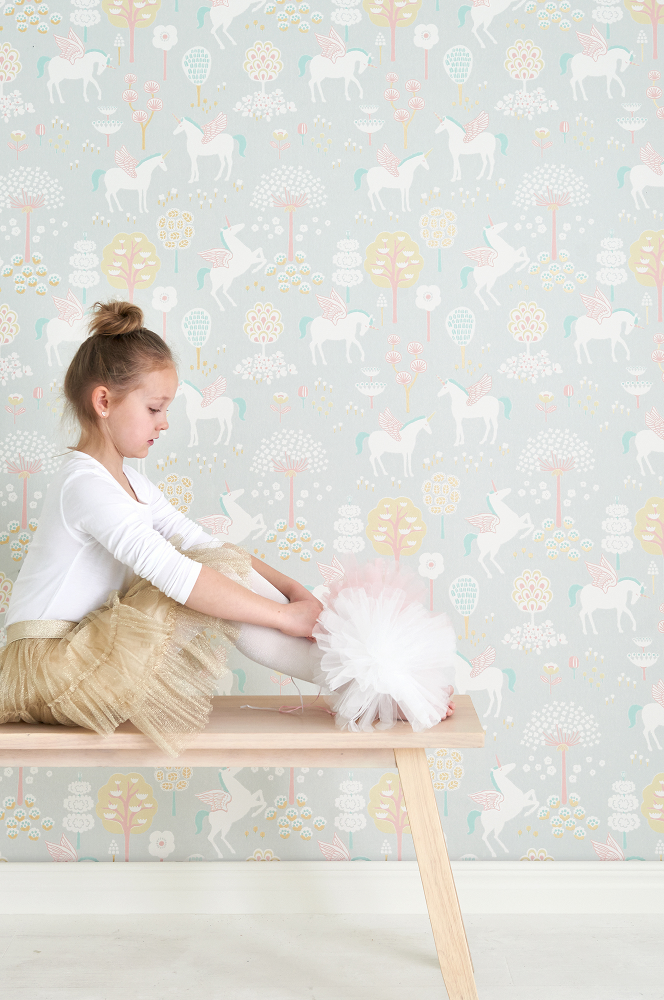 Tapet true unicorns, grey, majvillan 