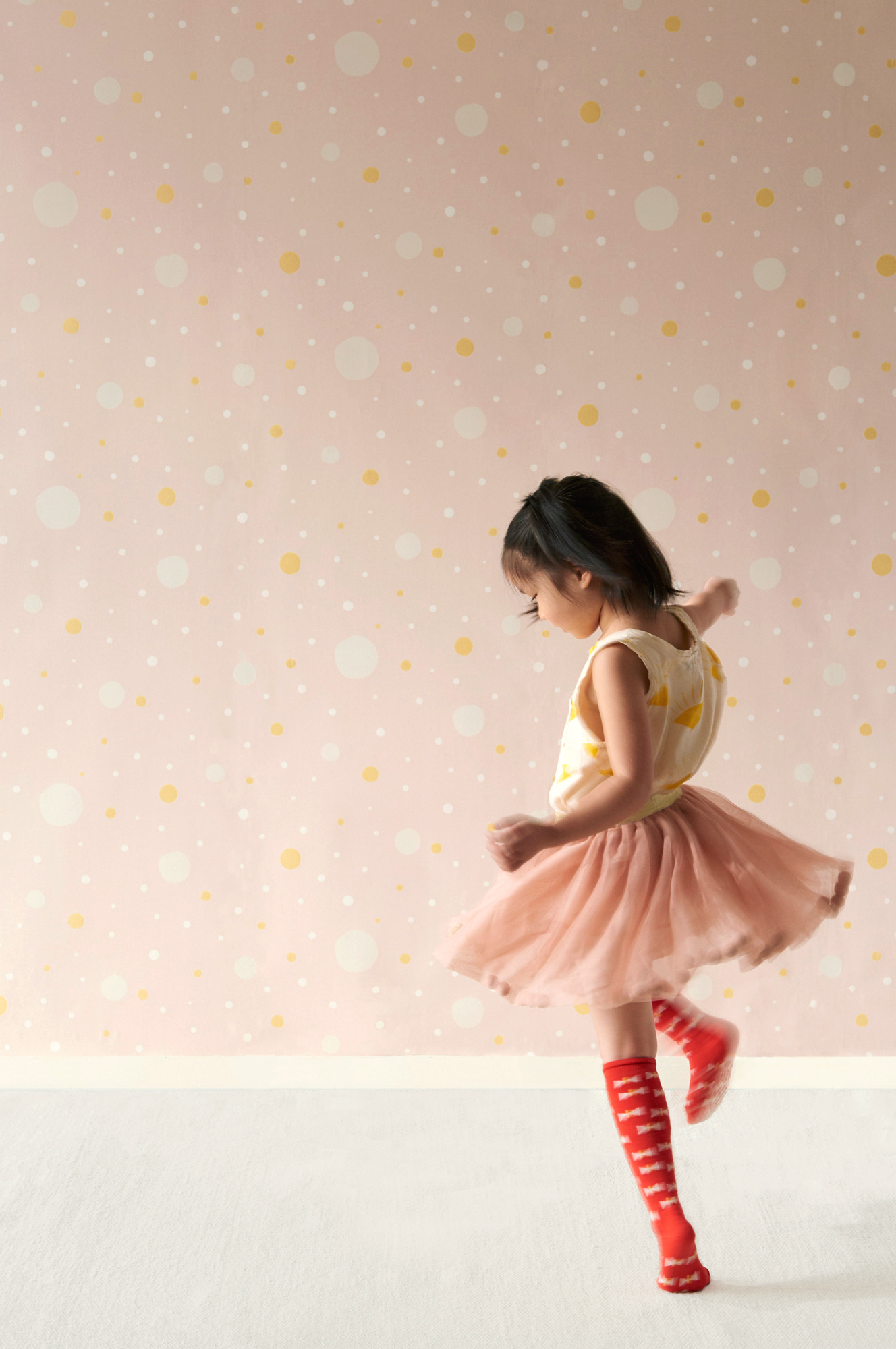 Tapet confetti, soft pink, majvillan 