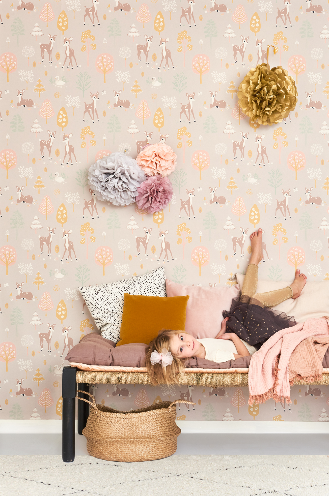 Tapet golden woods, dusty lilac, majvillan 