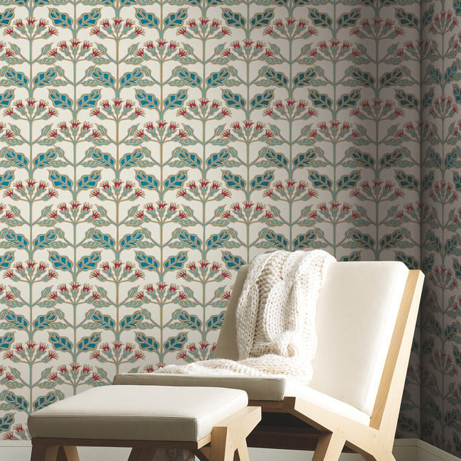 Tapet Tracery Blooms, Crem/Multi, York Wallcoverings, 5.6mp / rola