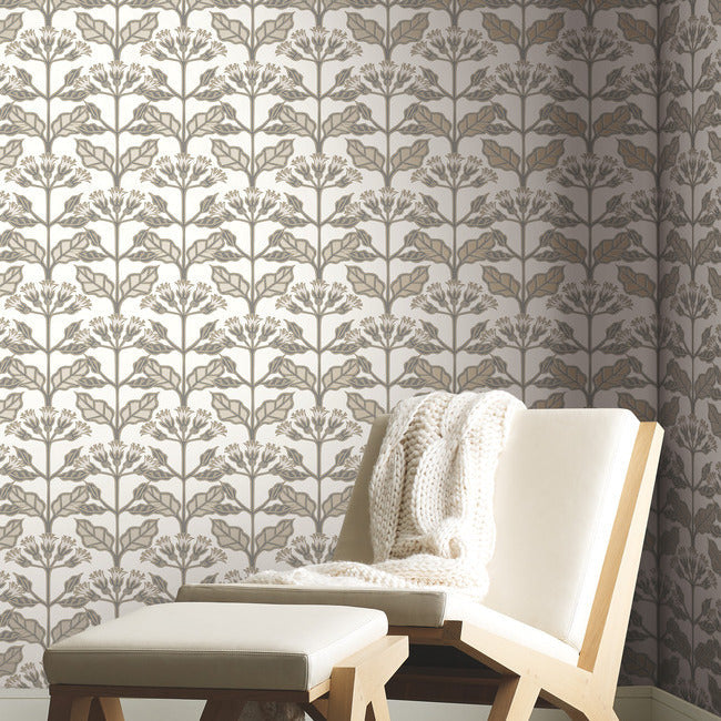 Tapet Tracery Blooms, Alb, York Wallcoverings, 5.6mp / rola