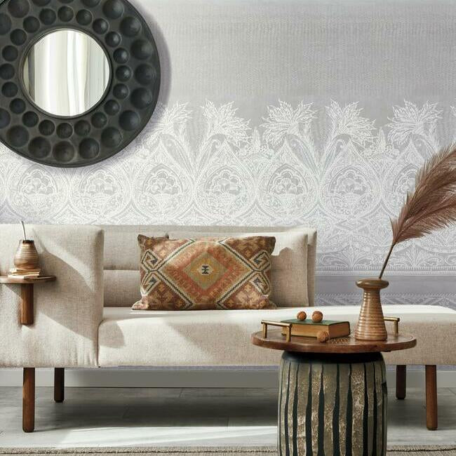 Tapet henna mural, alb/gri, york wallcoverings, 2.12mp / rola 