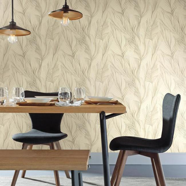 Tapet peaceful plume, bej, york wallcoverings, 5.6mp / rola 