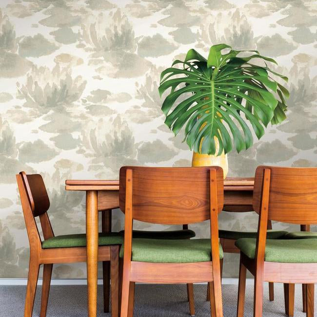 Tapet water lily, taupe/gri, york wallcoverings, 5.6mp / rola 