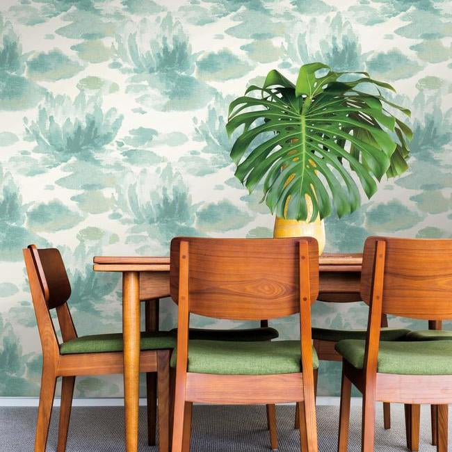 Tapet water lily, albastru, york wallcoverings, 5.6mp / rola 