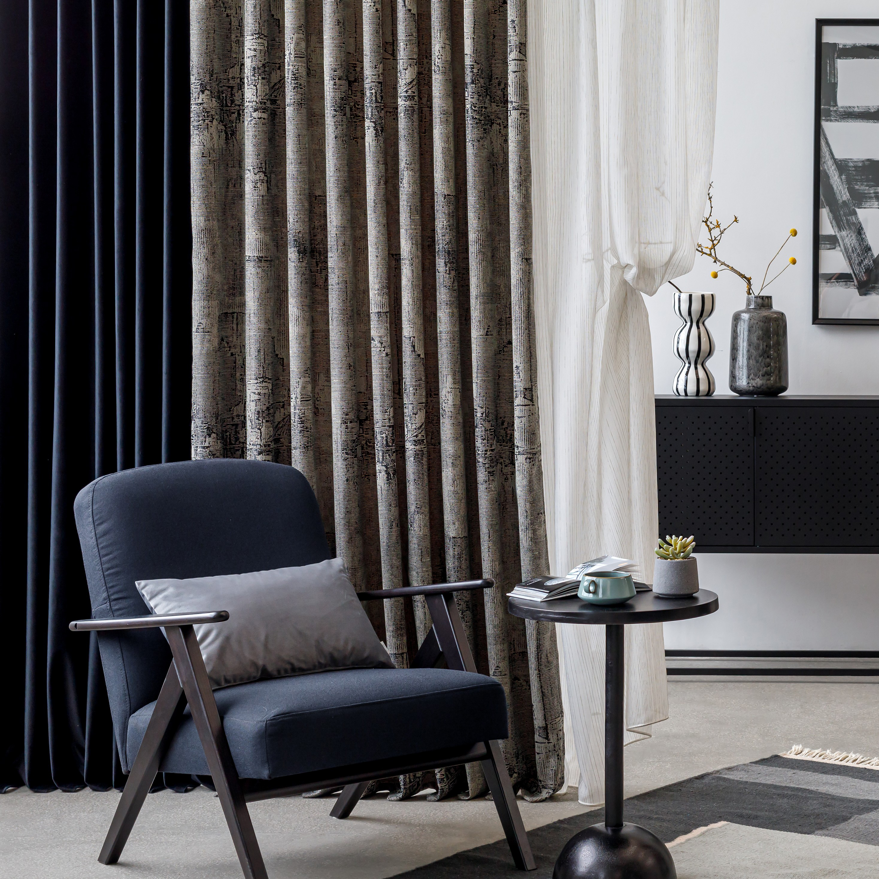 Draperie adelaide, negru 