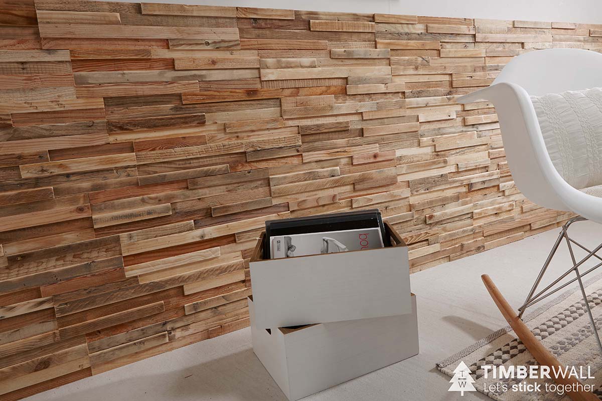 Panouri decorative din lemn reciclat Reclaimed – Stripes – 7 plăci 21.5×50.5cm TimberWall